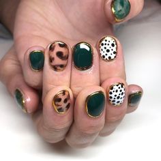 The Gel Bottle, Fall Green, Short Gel Nails, Sassy Nails, Dalmatian Print, Spray Tan, Nails Fall