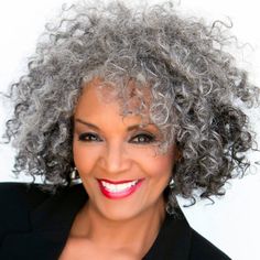 Love the salt n pepper hair Hairstyles For Grey Hair, Hair Styles For Black Women, Styles For Black Women, Grey Curly Hair, Salt And Pepper Hair, Gorgeous Gray Hair, Hair Silver, Hair White