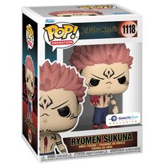 the pop vinyl figurine has been designed to look like an anime character with pink hair