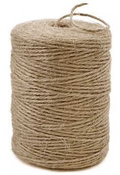 a roll of jute twine on a white background