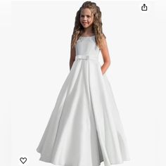 The Flower Girl Dress Long Ball Gowns For Girls Princess Dresses For Girls Is A Line,Satin,With Bel For The Gorgeous Satin Flower Girl Dress Fixed Satin Bow For Decoration, Princess Satin Ball Gown Prefect For Beauty Pageant And Wedding Party.If You Need To Custom The Dress,Please Contact Us By E-Mail After You Order The Dress. Occasionthis Beautiful White Girl Dress Is Perfect For A Flower Girl Dress,,Pageant Dress,Birthday Party Dress,Holiday,Formal Dresses For Girls Or Any Other Special Occas Lilac Ball Gown, White Bridesmaid Dresses Long, Formal Dresses For Girls, Princess Dresses For Girls, Girls Princess Dresses, Kids White Dress, Holiday Formal Dresses, Dress Birthday Party, Long Flower Girl Dresses