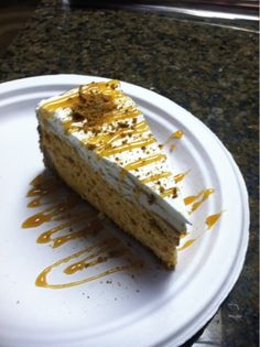 a piece of cake sitting on top of a white plate