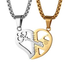 PRICES MAY VARY. The Special Heart-Shaped Design With The Words "1314520" Expresses Your Love To Your Significant Other On Valentine'S Day Or Anniversary. Size: Pendant: 31mm*30mm; With Two 24-Inch Chains, More Suitable For Couples. Material: 316l Stainless Steel, Known For Its Indifferent Texture And Brightness. It Is Resistant To Strong Acids And Alkalis, Hypoallergenic And Hard. The Unique Heart-Shaped Puzzle Couple Pendant Is The Perfect Accessory For Your Outfit, Or As A Suitable Gift For L Couple Pendant, Couple Necklace, Stainless Steel Accessories, Shape Puzzles, Couple Necklaces, Stainless Steel Pendant, Significant Other, Necklace Pendant, Jewelry Branding