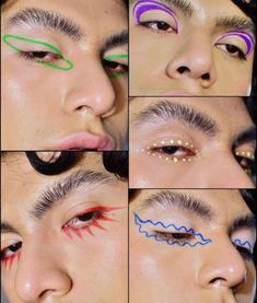 One Color Makeup, Graphic Face Makeup, Makeup Inspo Colorful, Eyeliner Ideas, Makeup Colorful, Drag Make-up