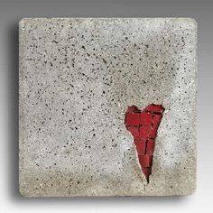 Heart Mosaic, Cement Diy, Cement Art, Concrete Sculpture, Concrete Crafts, Concrete Projects, Concrete Cement, Cement Crafts, Concrete Art