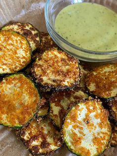 zucchini fritters with sauce on the side