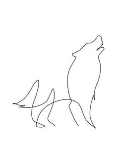 a single line drawing of a wolf