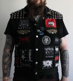 Diztrakta's Darkthrone, Absu, Watain, black metal battle jacket Battle Jacket | TShirtSlayer Metal Battle Jacket, Spiked Leather Jacket, Metalhead Fashion