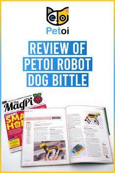 an open book with the title review of pet robot dog battle