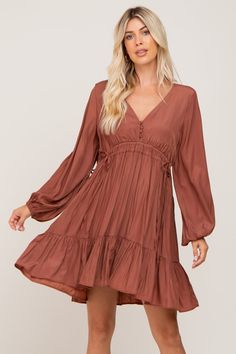 Short Maternity Dress, Cinched Dress, Boho Dresses, Soft Autumn, Ruffle Hem Dress, Pink Blush Maternity, Everyday Dresses, Low Iron, Maternity Dress