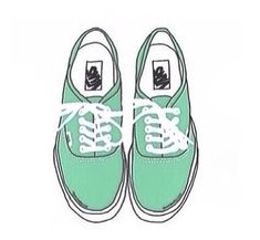 ♡ Stickers Vans, Mint Green Sneakers, Mint Green Vans, Tumblr Transparents, Tumblr Png, Overlays Tumblr, Tumblr Hipster, Tumblr Drawings, Green Vans