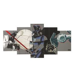 star wars collages with various characters in different colors and sizes, including darth vader