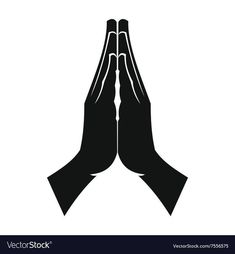 praying hands icon in black on white background