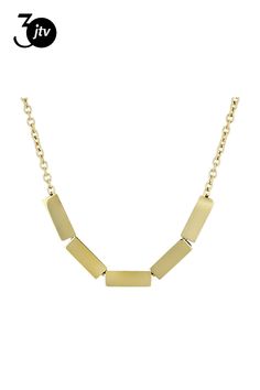 Sophisticated Steel�� gold tone stainless steel tube bar adjustable necklace. Measures approximately 18 inches in length by 1/8 of an inch width and has a lobster claw clasp. Chain is adjustable from 18 to 20 inches. Modern Gold Bar Necklace With Rectangular Pendant, Minimalist Gold-tone Necklace With Rectangular Links, Modern Bar Necklace With Adjustable Chain, Modern Everyday Bar Necklace With Adjustable Chain, Modern Necklaces With Adjustable Rectangular Links, Modern Necklace With Adjustable Rectangular Links, Modern Adjustable Necklace With Rectangular Links, Minimalist Gold Rectangular Bar Necklace, Gold Minimalist Rectangular Bar Necklace