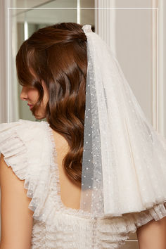 the back of a bride's head wearing a wedding veil