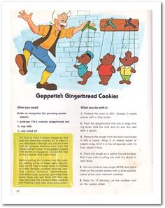 an old advertisement for gingerbread cookies with cartoon characters