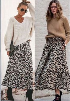 Leopard Print Skirt Outfit, Leopard Skirt Outfit, Printed Skirt Outfit, Look Boho Chic, Winter Skirt Outfit, Maxi Skirt Outfits, Leopard Print Skirt, Animal Print Skirt, Mode Inspiration