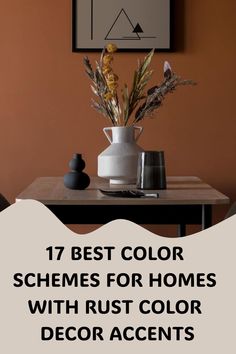 17 Best Color Schemes for Homes with Rust Color Decor Accents Grey And Terracotta Colour Schemes, Rust Home Decor Color Palettes, Rust Kitchen Walls, Rust Color Decor, Rust Accent Wall, Rust Paint Color, Rust Colored Bedroom, Drawing Room Colour, Rust Color Palette