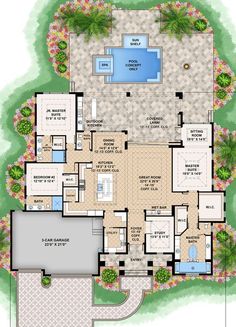 the floor plan for this house is very large and has lots of space to move around