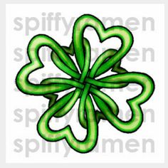 a green four leaf clover is shown in the shape of a shamrock, and has three petals