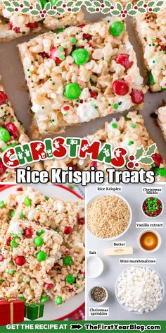 christmas rice krispie treats on a plate