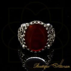 Red Liver Aqeeq Agate Stone Ring Silver Men Rings, Cheap Silver Rings, Rings Ideas, Men Rings, Mens Gold Rings, Gold Signet Ring, Men Jewelry, Exclusive Jewelry, Yemen