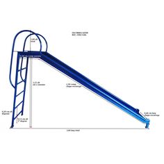 a blue slide is shown with measurements for it