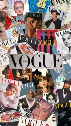 an image of various magazine covers with the word voque written on them in multiple languages