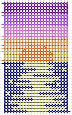 an orange and purple pattern on a white background