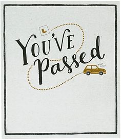 you've passed card with a yellow car