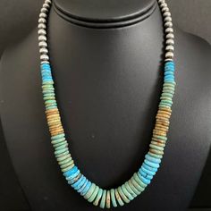 Sterling Silver Graduated Blue Green Turquoise W Pearls Bead Necklace. 18 Inch Best Offers Accepted! Blue Green Turquoise, Green Turquoise, Bead Necklace, Pearl Beads, Womens Jewelry Necklace, Blue Green, Color Blue, Beaded Necklace, Jewelry Necklaces