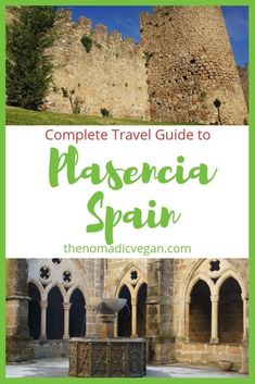 the castle with text overlay that reads complete travel guide to plaza de spain