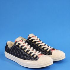 Converse Chuck 70 Low Ox Ny Americana Us American Flag Red Blue White Canvas Unisex Sneakers 159099c Nwt Size Guide: Men's 12 - Women's 14 Mpn: 159099c More Cushioning, Tougher Canvas, Same Versatility. The Chuck 70 Low Top Is Built Off Of The Original 1970s Design, With Premium Materials And An Extraordinary Attention To Detail, With Added An Extra Cushy Insole For Arch Support And Stability. Canvas Upper Is Lightweight And Durable. The Timeless Silhouette You Know And Love. Rubber Outsole For Sporty Low-top Canvas Shoes With Embroidered Logo, Streetwear Canvas Lace-up Shoes With Embroidered Logo, Streetwear Canvas Shoes With Embroidered Logo, Converse Low-top Canvas Shoes With Embroidered Logo, Casual Custom Sneakers With Embroidered Logo And White Sole, Casual High-top Custom Sneakers With Embroidered Logo, Sporty Converse Sneakers With Embroidered Logo, Casual Low-top Canvas Shoes With Embroidered Logo, Blue Sneakers With Embroidered Logo And Round Toe