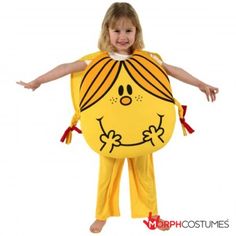 World Book Day Costumes :Our Children's Little Miss Sunshine Costume is the perfect gift for your little girl! The bright yellow outfit with smiling face captures the delightful charm of the original book character. Little Miss Sunshine Costume, Children's Book Characters Costumes, Sunshine Costume, Mr Men Party, Sunshine Outfit, World Book Day Ideas, Children's Book Characters, World Book Day Costumes