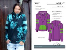 a women's hoodie and jacket sewing pattern