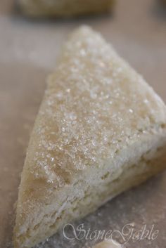 a piece of food sitting on top of a counter