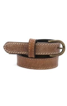 Bed Stu Monae Leather Belt - Allure Boutique WY Luxury Brown Rustic Belt, Simple Stitch, Bed Stu, Brass Buckle, Distressed Leather, Stitch Design, Full Grain Leather, Leather Belt, Antique Brass