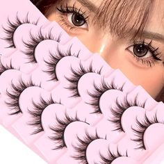 Anime Lashes, Lashes Natural Look, Manga Lashes, Cat Eye Lash, Asian Cosplay, Lashes Natural, Wispy Lashes, Natural Eyelashes, Fake Lashes