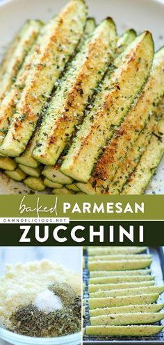 grilled parmesan zucchini on a white plate