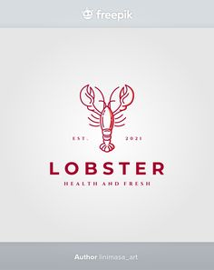 lobster logo with the words lobster health and fresh on it's left hand side