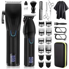 PRICES MAY VARY. PROFESSIONAL BARBER KIT - Barber accessories contain a cordless hair clipper,a hair trimmer, barber apron, USB cord for quick charge, barber brush,oil bottle, and 2 professional scissors for hair cutting.With 8 premium guard combs,4 trimmer guards and the sharpest blades on the market,It includes everything you need for a pro-like cut from the comfort of your home INDUSTRY LEADING PRECISION - Our Karrte hair clipper set gives you the versatility to shape, outline and produce the Best Hair Trimmer, Barber Accessories, Body Shaver, Barber Clippers, Nose Hair Trimmer, Hair Catalog, Hair Clipper, Beard Trimming, Grooming Kit