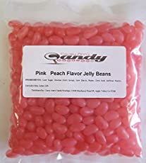 pink peach flavor jelly beans in cello bag