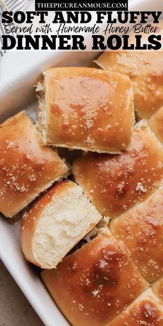 Soft and fluffy Pull Apart Dinner Rolls topped with flaky sea salt and served with homemade butter. Pull Apart Dinner Rolls, Homemade Honey Butter, Bread Soft, Easy Main Dishes, Sage Butter, Homemade Dinner Rolls, Pull Apart Bread, Homemade Butter, Homemade Dinner