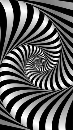 an abstract black and white striped background with a spiral design in the center, as well as