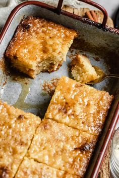 some food is in a pan on a table