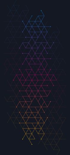 an abstract background with lines and dots in the shape of squares on a black background