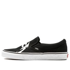 White Sole Slip-on Sneakers For Streetwear, Slip-on Skate Shoes For Streetwear With Round Toe, Custom Slip-on Sneakers With Studded Outsoles For Streetwear, Slip-on Sneakers With Studded Rubber Outsoles For Streetwear, Black Custom Sneakers With Logo Print, Urban Black Vans Custom Sneakers, Vans Low-top Slip-on Sneakers For Streetwear, Low-top Slip-on Sneakers With Studded Outsoles For Streetwear, Casual Black Slip-on Sneakers For Skateboarding