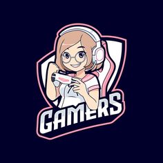 Gamer Logo, Youtube Profile, Anime Gamer, Logo Game, Logo Design Art, Cute Games, Cute Cartoon Drawings