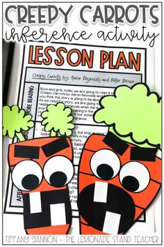 an orange and black paper cutout with the words lesson plan on it, next to a