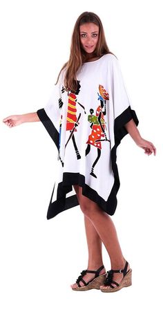 Poncho Dress / LoveShuShi Casual V-neck Beach Poncho, Multicolor Poncho For Beach Cover-up In Summer, Oversized Black Summer Poncho, White Tunic Kaftan For Vacation, Casual Black Summer Poncho, Oversized Short Sleeve Poncho, Casual White Kaftan For Beach Cover-up, Casual One-size Poncho For Vacation, Casual One Size Poncho For Vacation